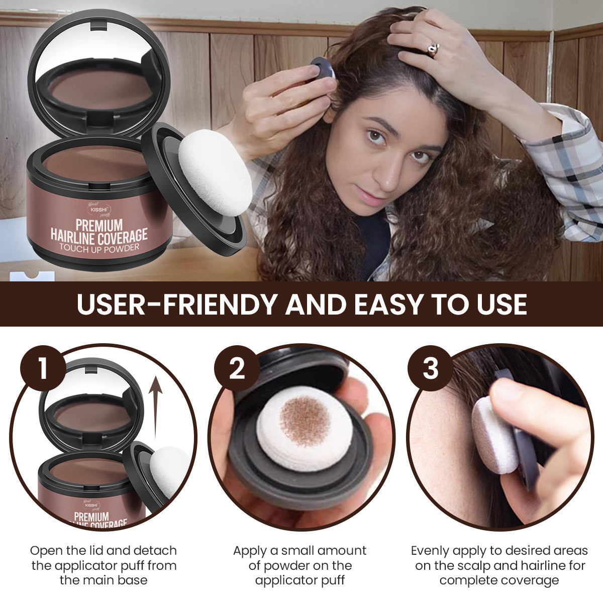 KISSHI™ Premium Hairline Coverage Touch Up Powder